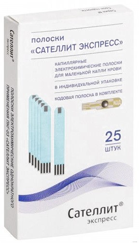 Тест-полоска "Сателлит" Экспресс для глюкометра №25