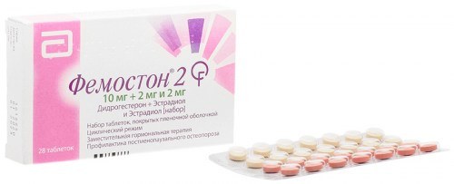 Таблетки Фемостон 2 набор ПК + тб 2мг №14 + тб (2+10)мг №14