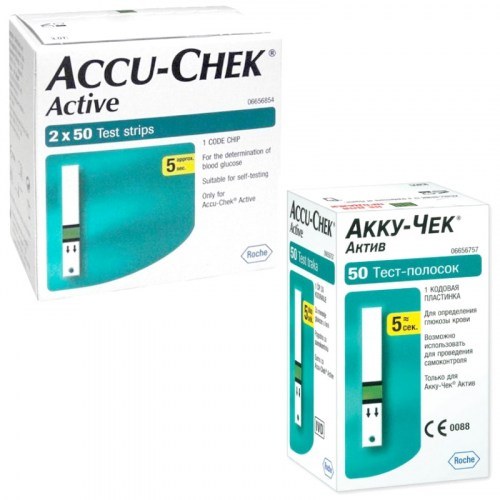 Тест-полоска "Accu-Chek" Active для глюкометра